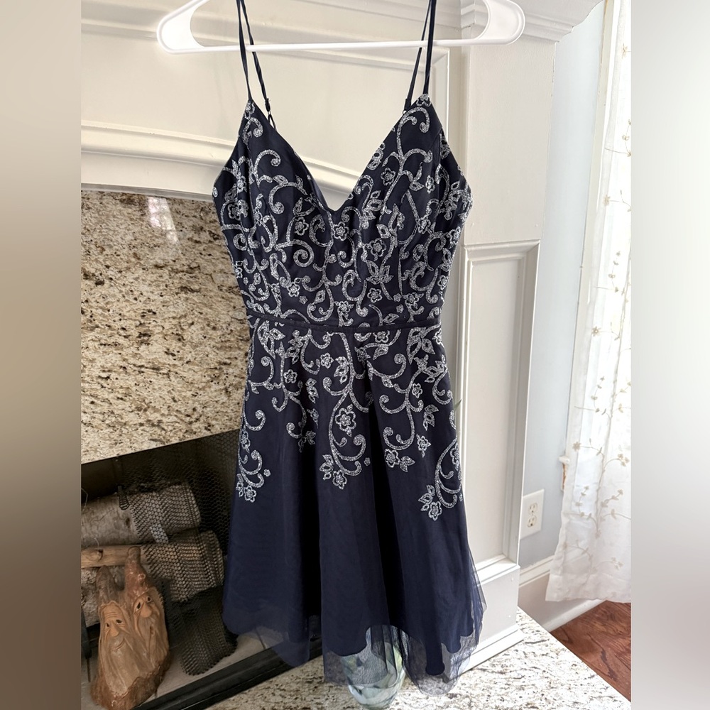 Navy blue sparkling dress size 5 juniors